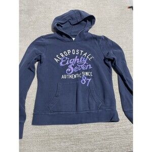 Aeropostale Women's Size L Hoodie Long Sleeve Blue Aero 1987
